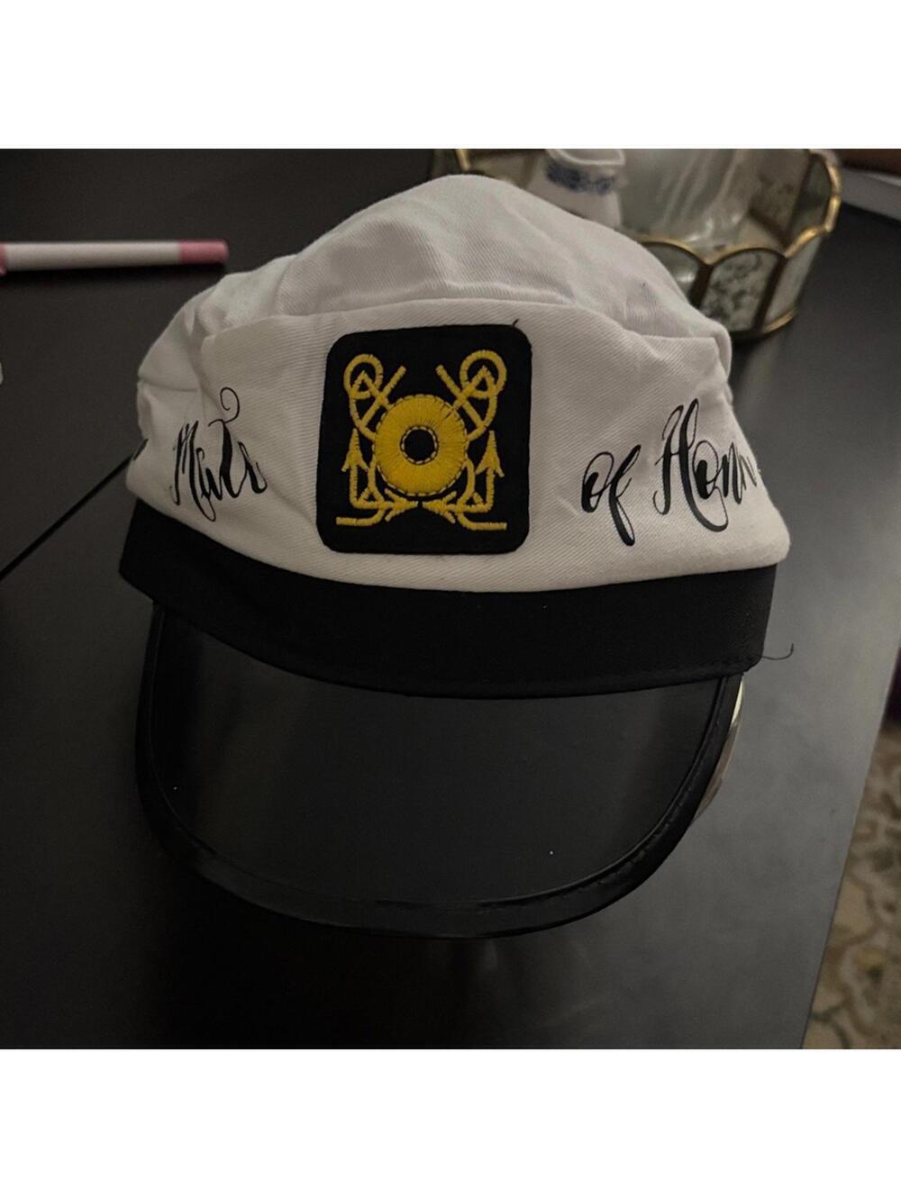 Nautical Cap with Yellow Embroidered Patch Mate of Honor bachelorette party